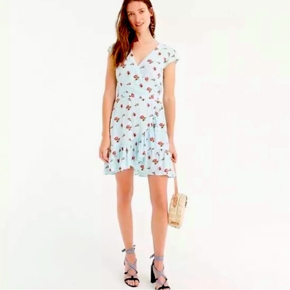 J Crew Mercantile floral wrap dress